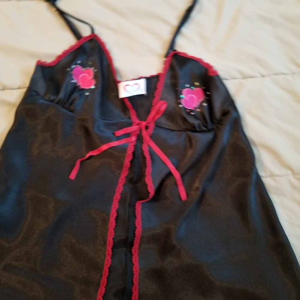 Jolie Black Open Front Chemise